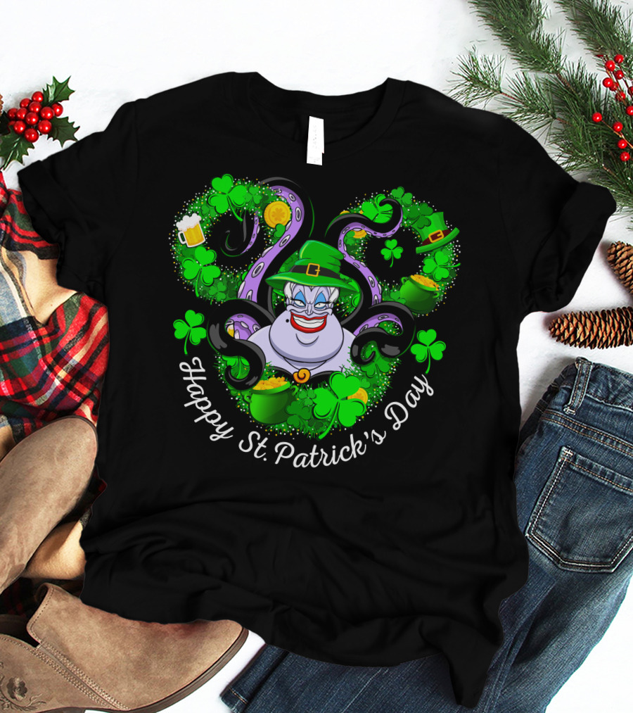 Ursula Happy St. Patrick's Day Clover Coins And Tentacles T-Shirt