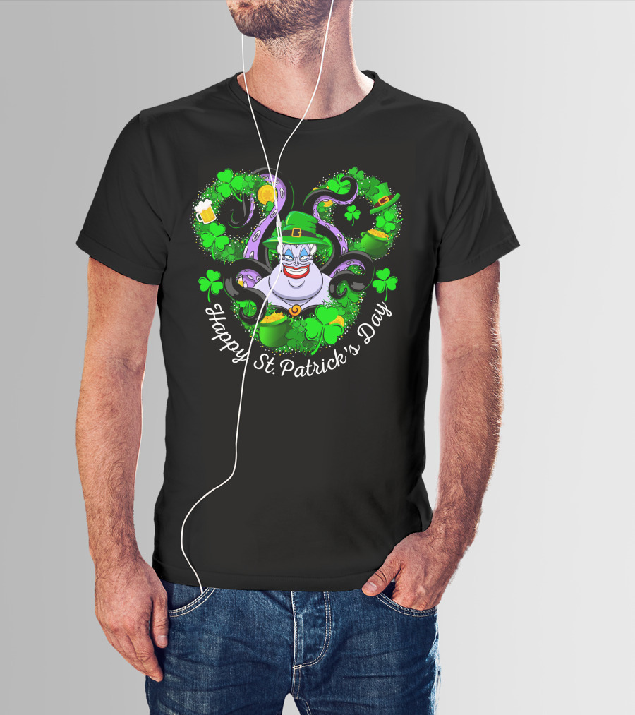 Ursula Happy St. Patrick's Day Clover Coins And Tentacles T-Shirt