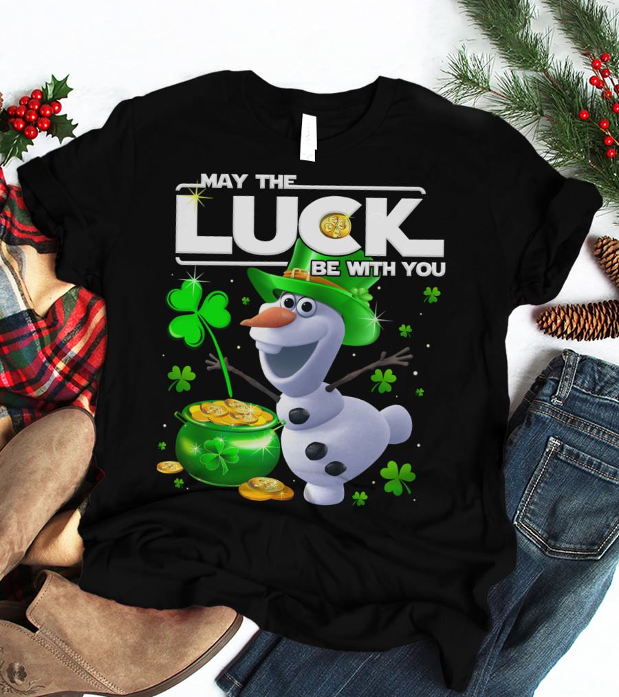 May The Luck Be With You Olaf St. Patrick's Day Theme T-Shirt