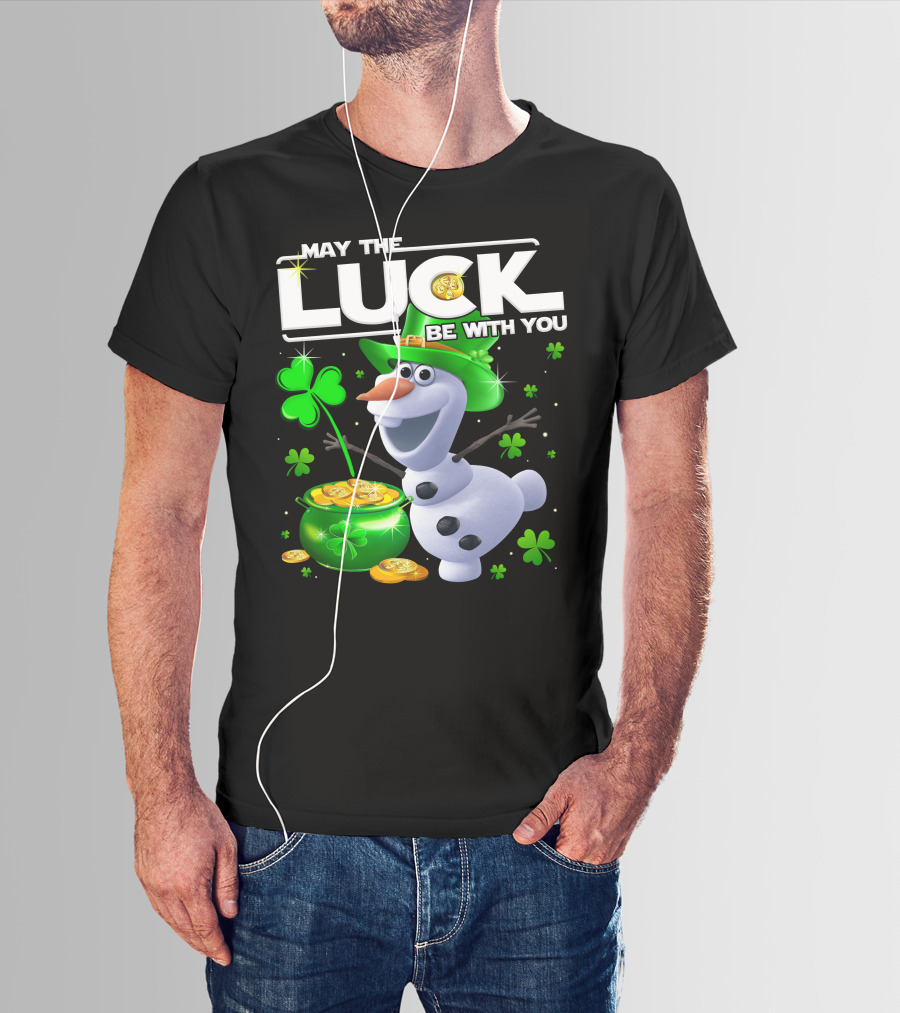 May The Luck Be With You Olaf St. Patrick's Day Theme T-Shirt