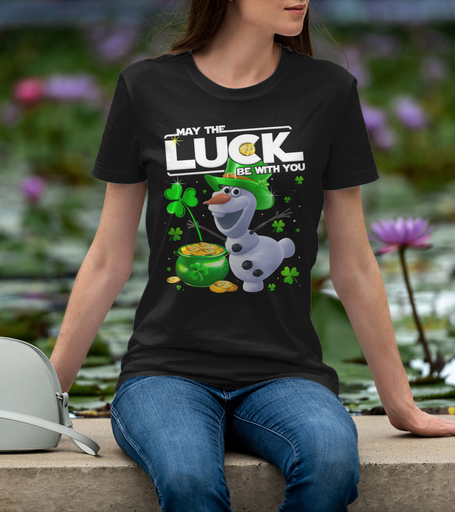 May The Luck Be With You Olaf St. Patrick's Day Theme T-Shirt