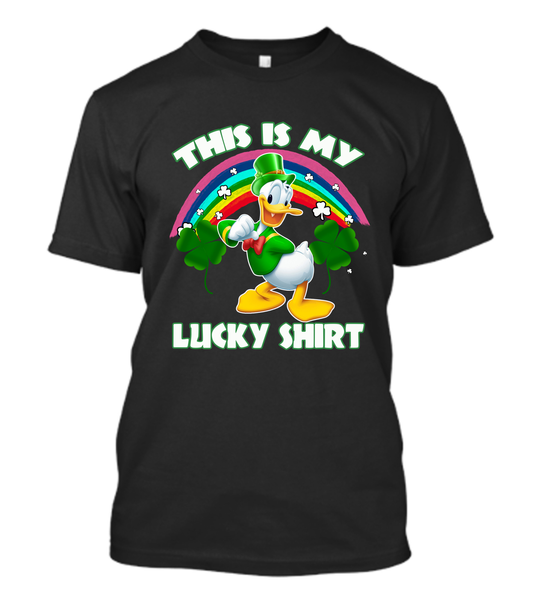 This Is My Lucky Shirt Donald Duck Rainbow Shamrock T-Shirt