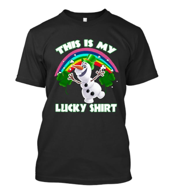 This Is My Lucky Shirt Olaf Rainbow And Shamrocks T-Shirt