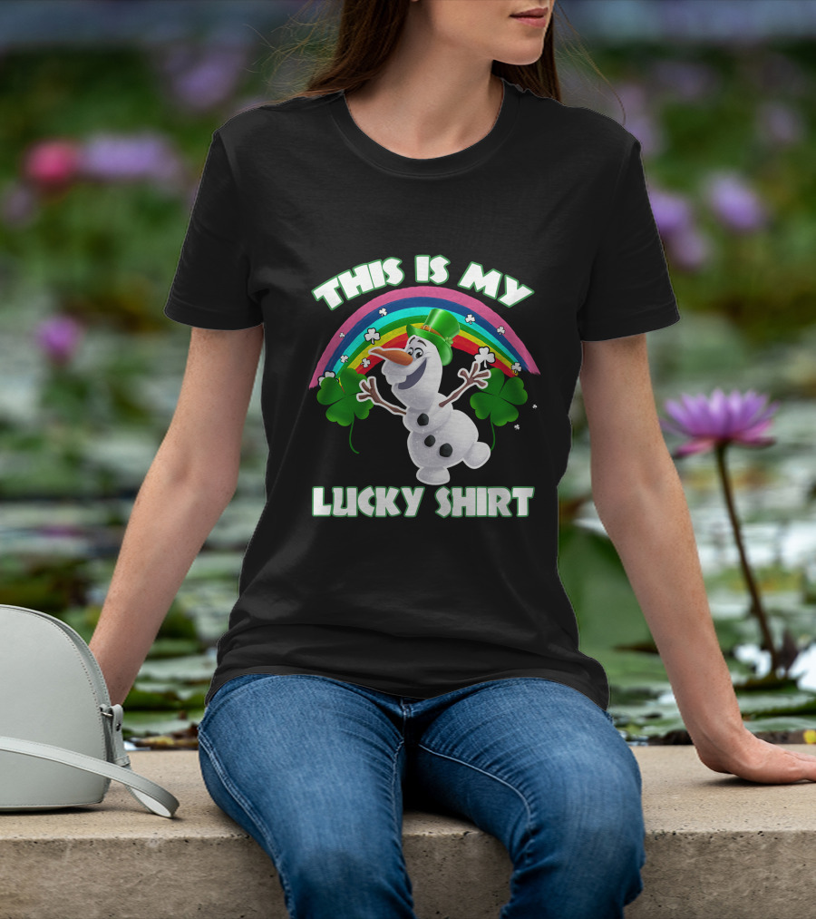 This Is My Lucky Shirt Olaf Rainbow And Shamrocks T-Shirt