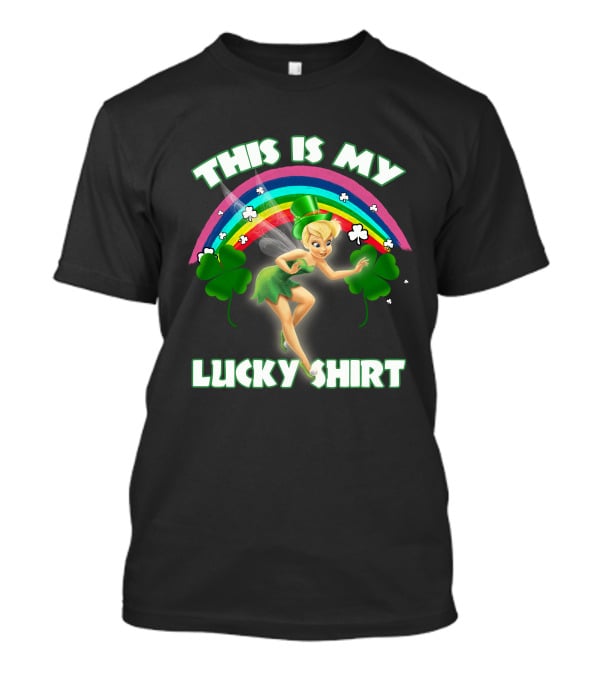 Tinker Bell This Is My Lucky Shirt Rainbow Shamrocks T-Shirt