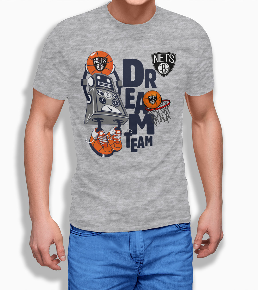 Brooklyn Nets Dream Team Robot Basketball Fantasy T-Shirt
