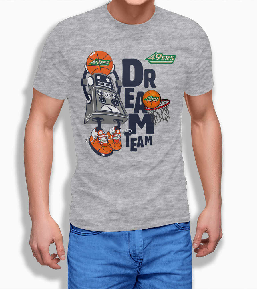 Charlotte 49ers Basketball Robot Dream Team T-Shirt