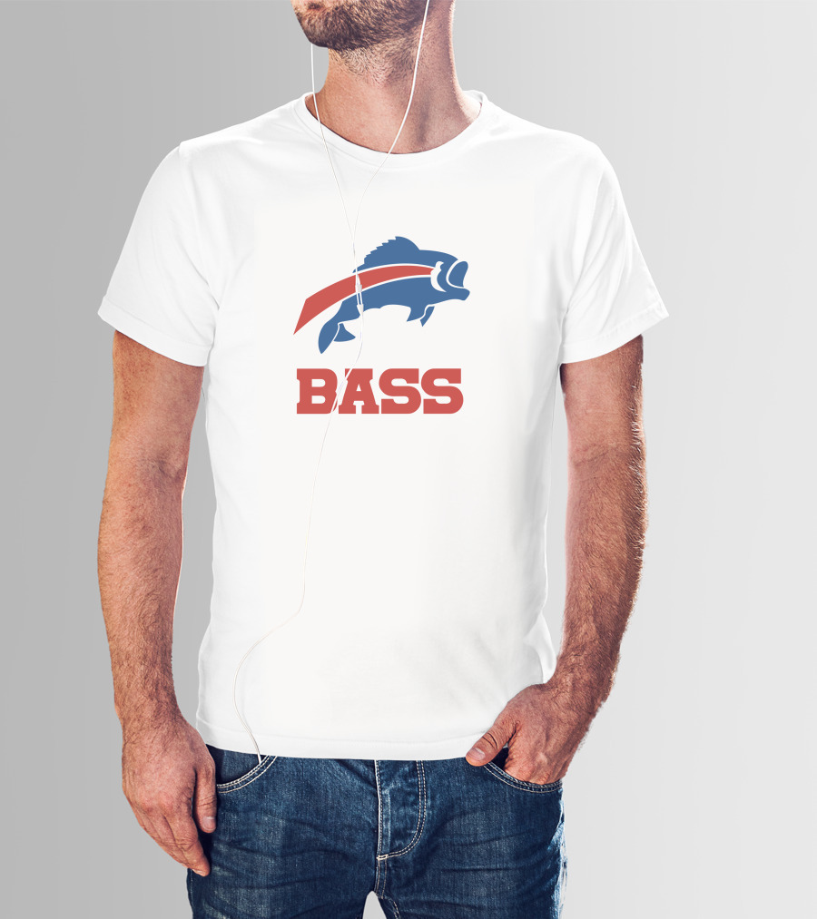 Buffalo Bills Bass Logo Red White Blue T-Shirt