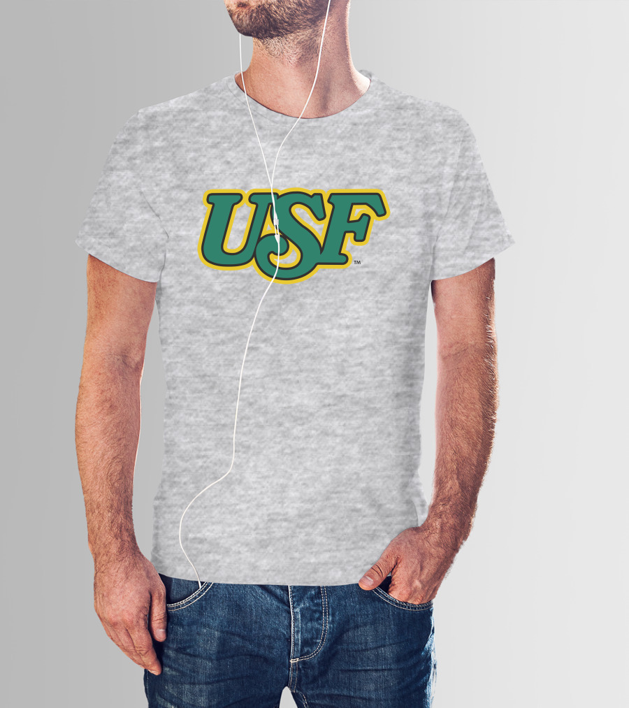 Homefield Apparel Store USF Vintage 1980s USF Logo Gray T-Shirt