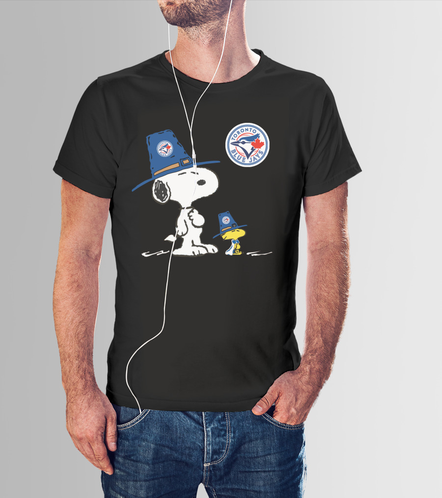 Toronto Blue Jays Snoopy Woodstock Pilgrim Hat T-Shirt