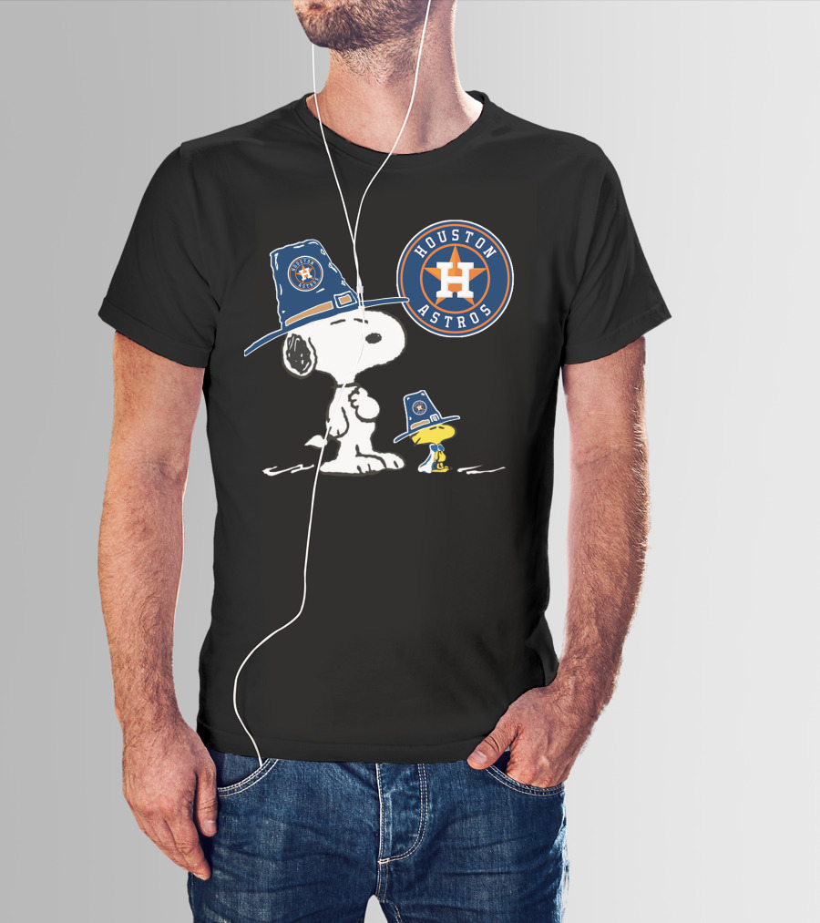 Houston Astros Snoopy Woodstock Thanksgiving Hat T-Shirt