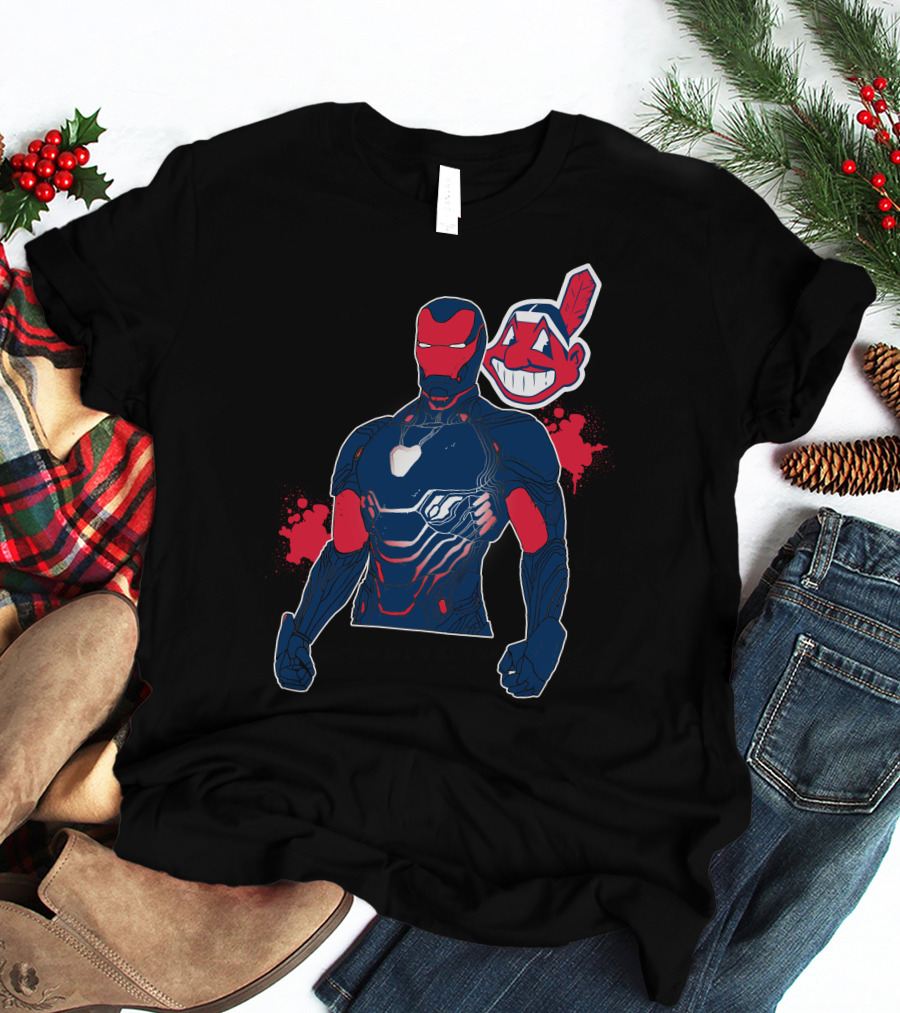 Iron Man Cleveland Indians Crossover T-Shirt