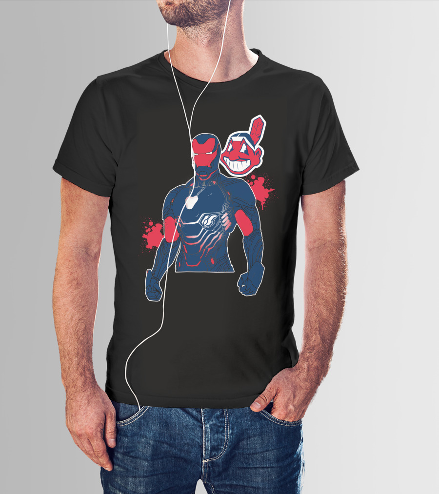 Iron Man Cleveland Indians Crossover T-Shirt