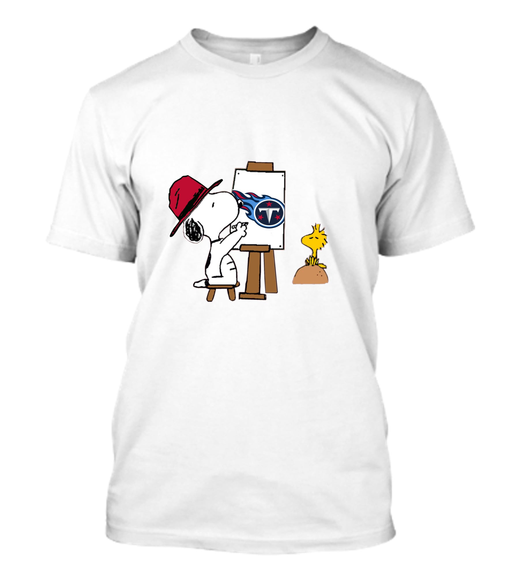 Titans Snoopy Painting With Football T-Shirt