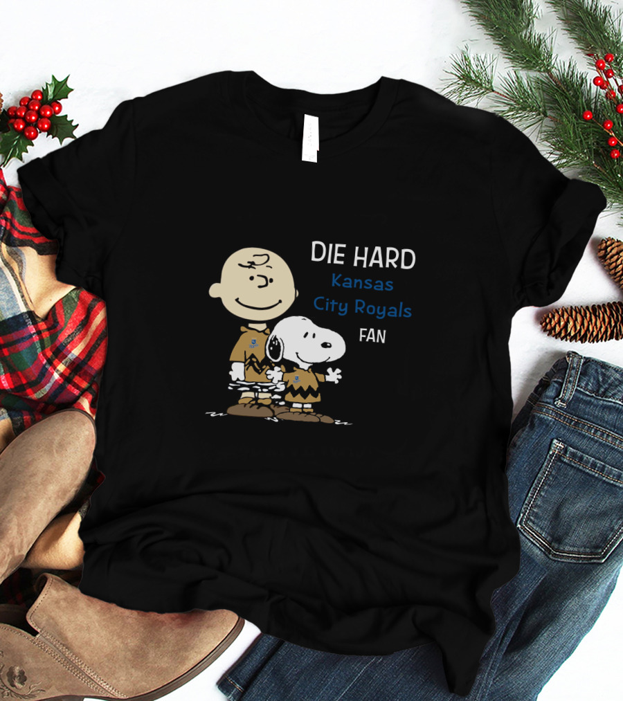 Die Hard Kansas City Royals Snoopy And Charlie Brown Fan T-Shirt