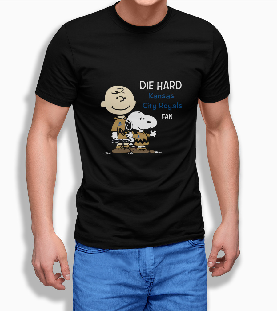 Die Hard Kansas City Royals Snoopy And Charlie Brown Fan T-Shirt