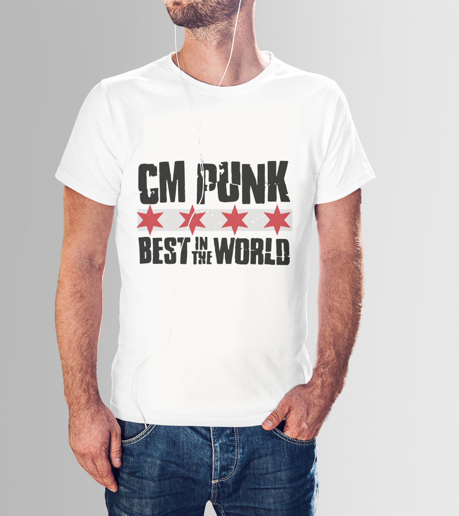CM Punk Best In The World Red Stars T-Shirt