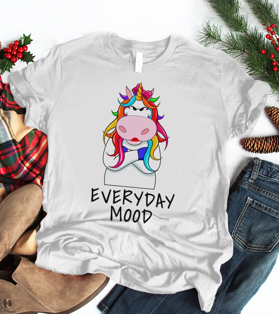Everyday Mood Grumpy Rainbow Unicorn T-Shirt