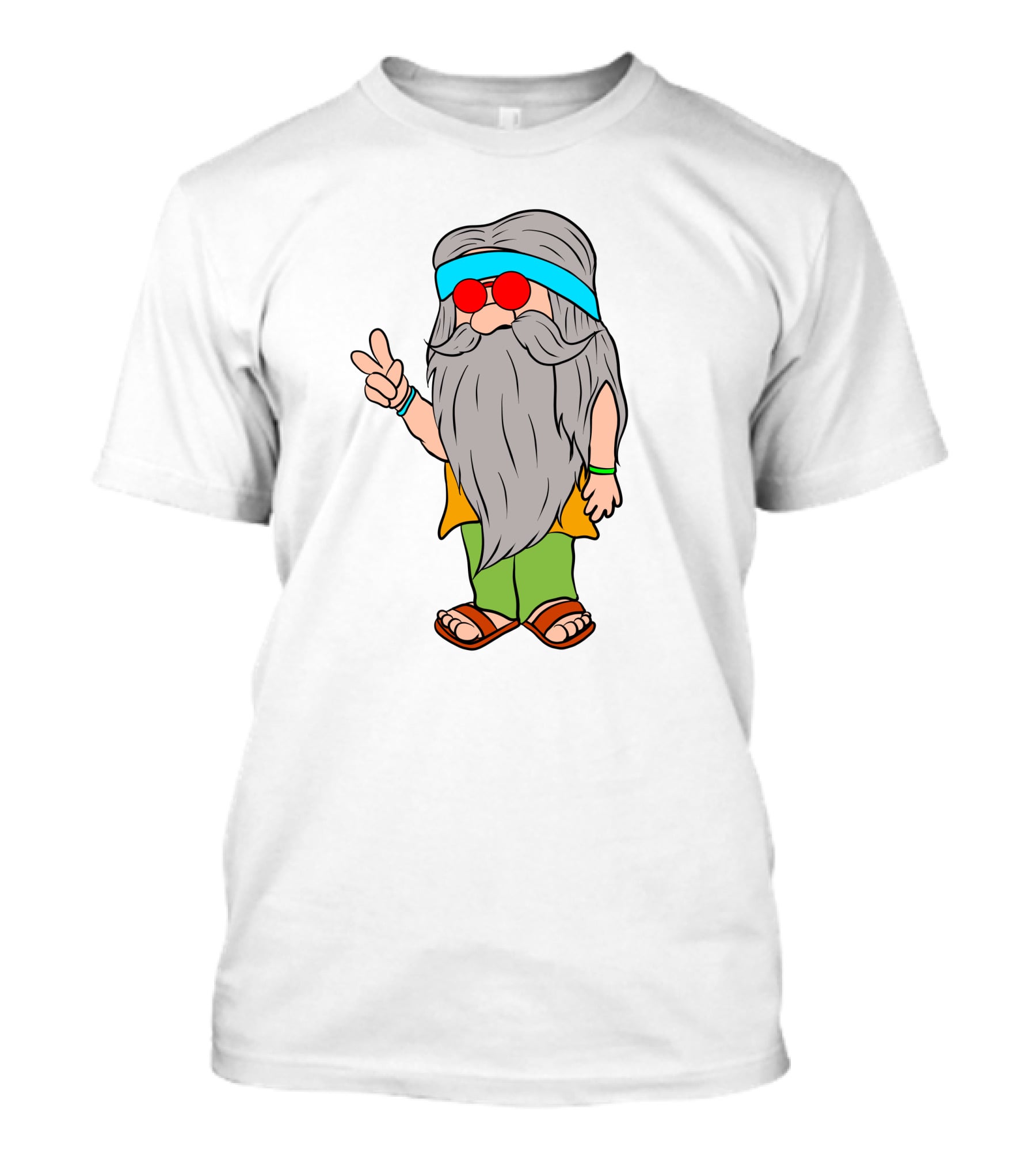 Funny Hippie Gnome Peace Sign Retro Vibes T-Shirt