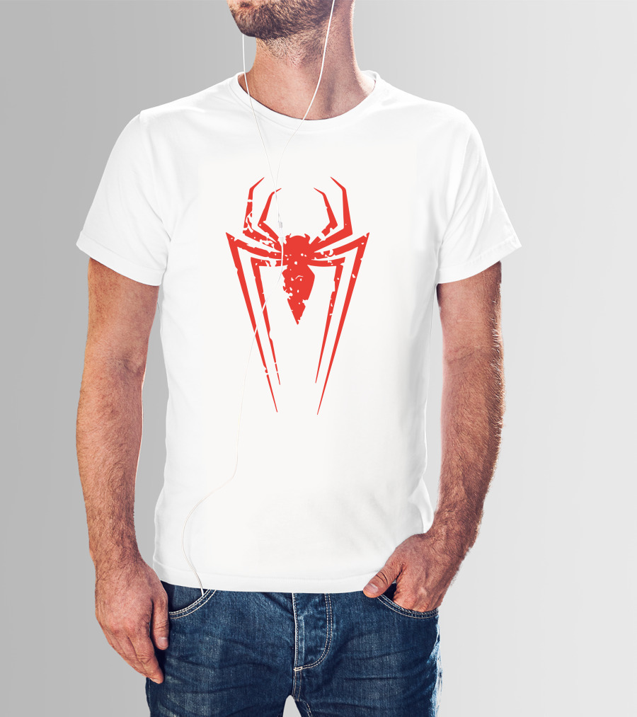 Venom Spiderman Red Distressed Spider T-Shirt
