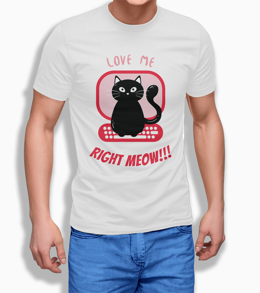 Love Me Right Meow Valentine Boss Kitty T-Shirt
