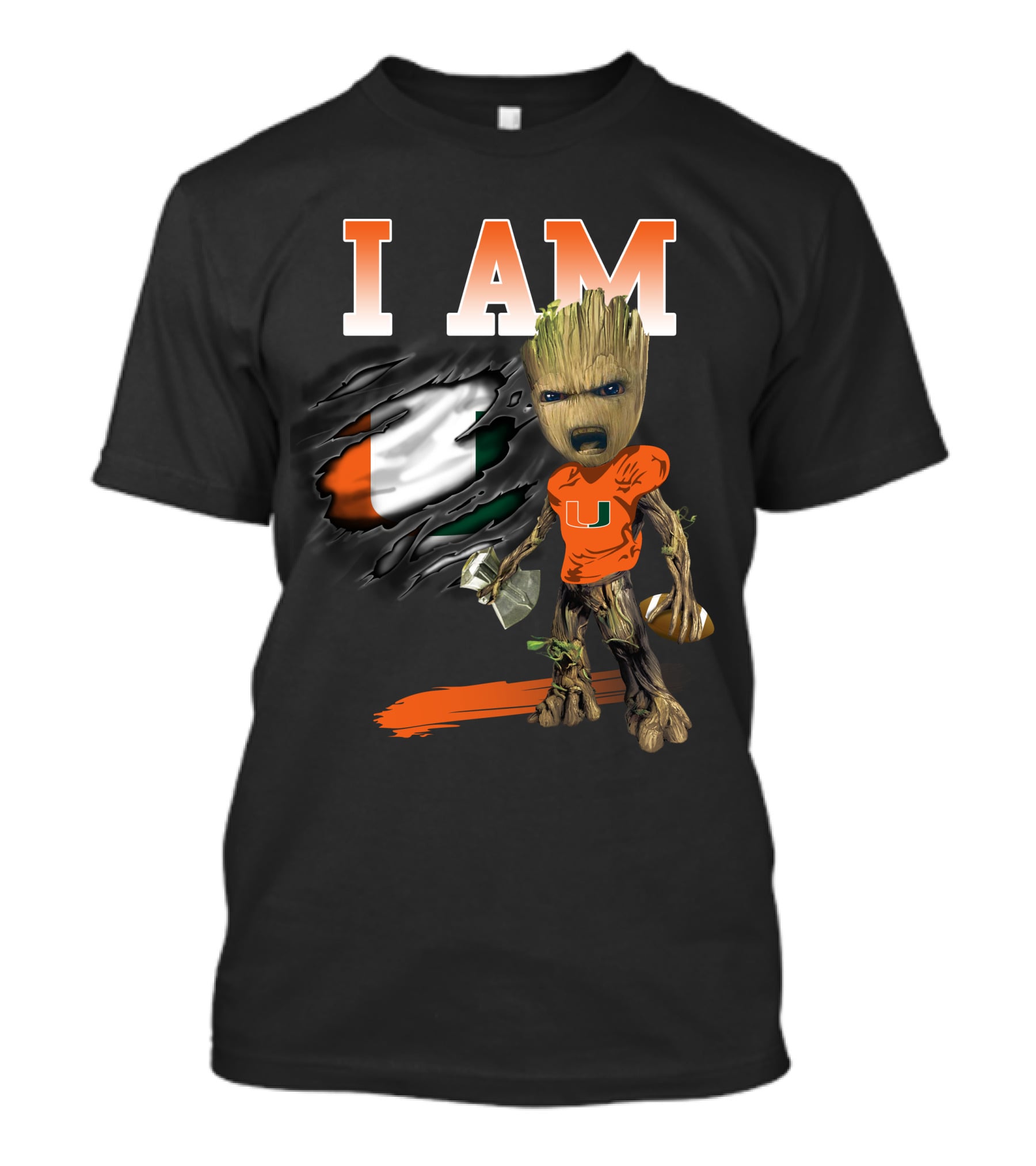 I Am Um Groot Football Hammer U T-Shirt