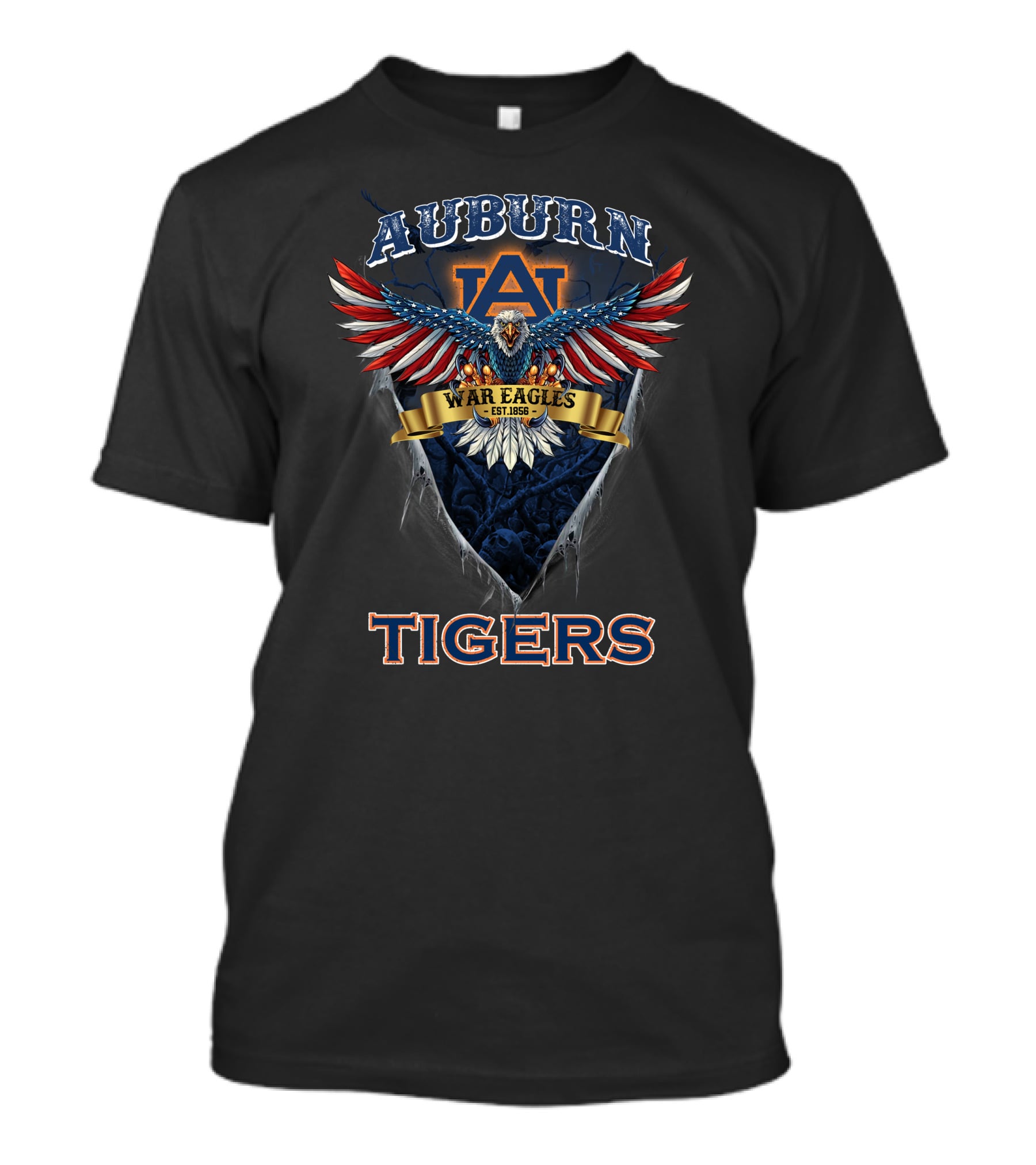 Auburn Tigers War Eagles Est. 1856 Usa Eagle T-Shirt