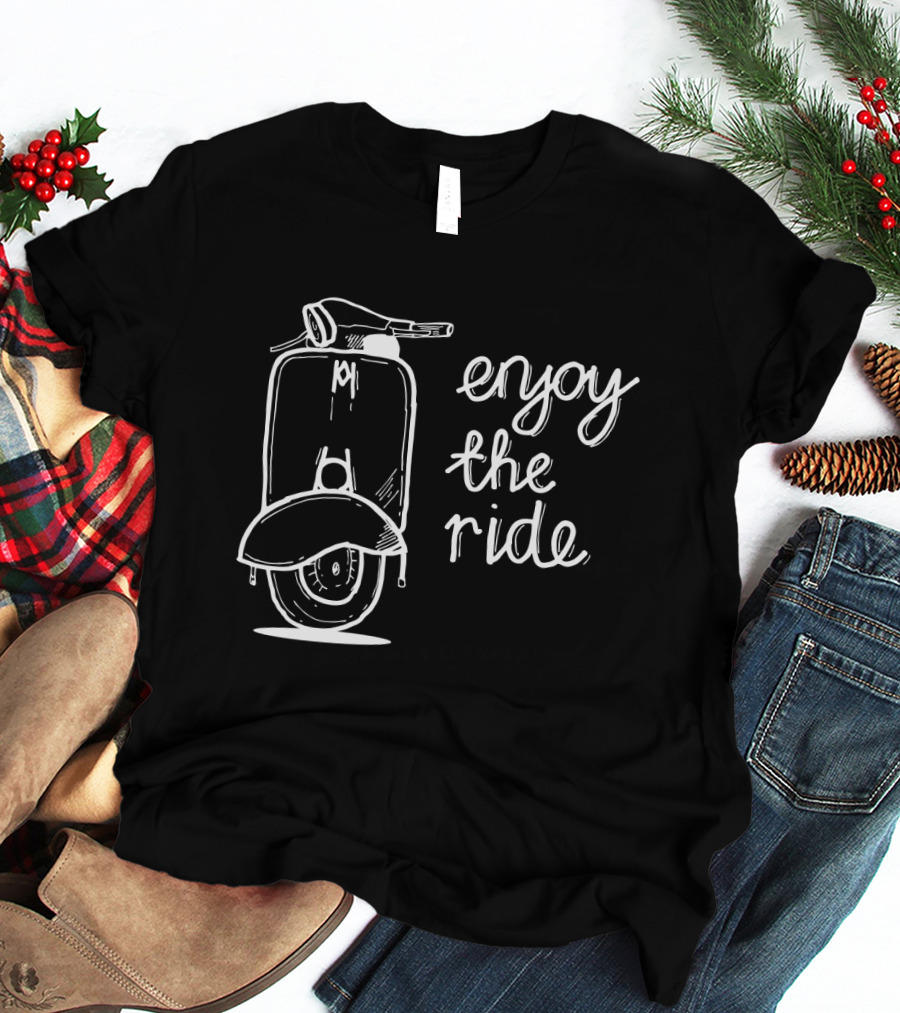 Enjoy The Ride Classic Scooter Style Retro Adventure T-Shirt