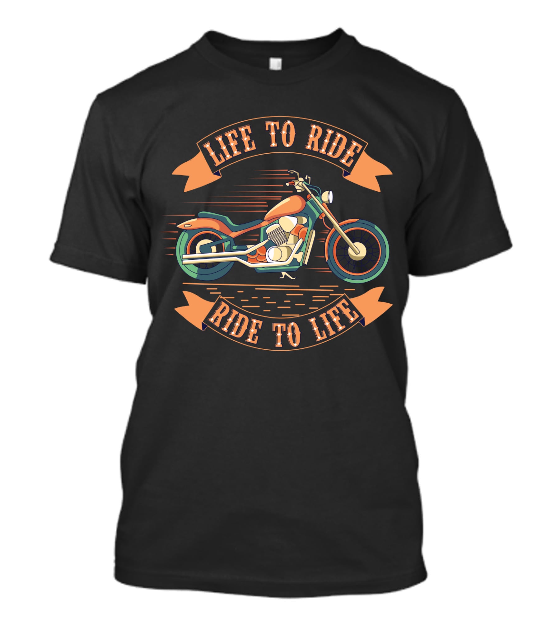 Life To Ride Ride To Life Motorcycle Graphic With Classic Cruiser T-Shirt