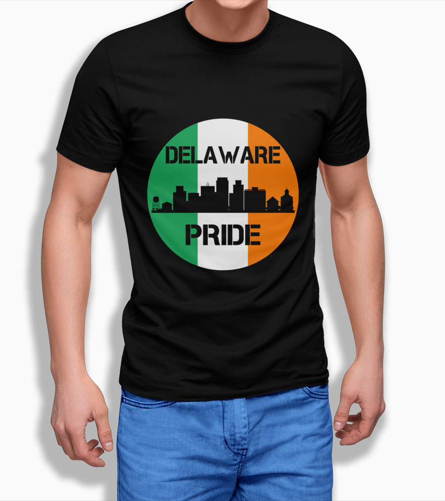 Delaware Pride Skyline Irish Flag T-Shirt
