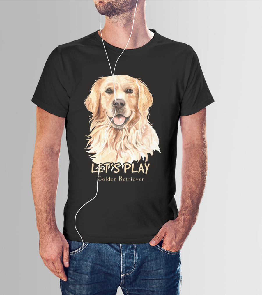 LET'S PLAY Golden Retriever Dog Watercolor T-Shirt