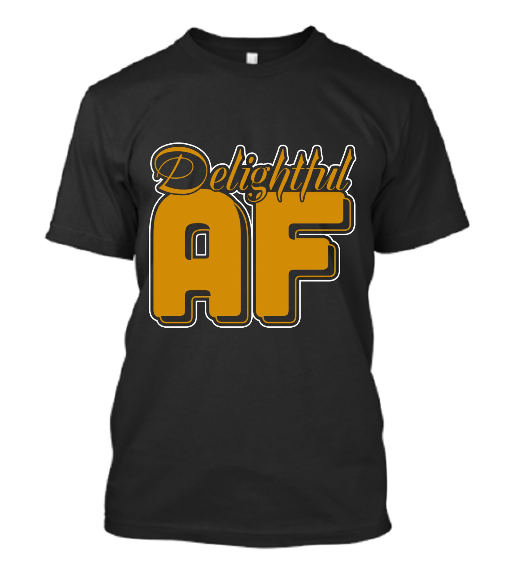 Delightful AF Bold Retro Typography T-Shirt