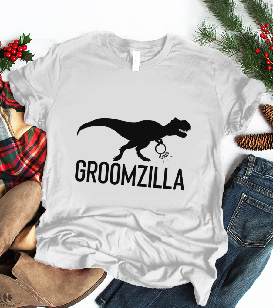 Groomzilla Funny Groom Wedding Dinosaur Ring T-Shirt