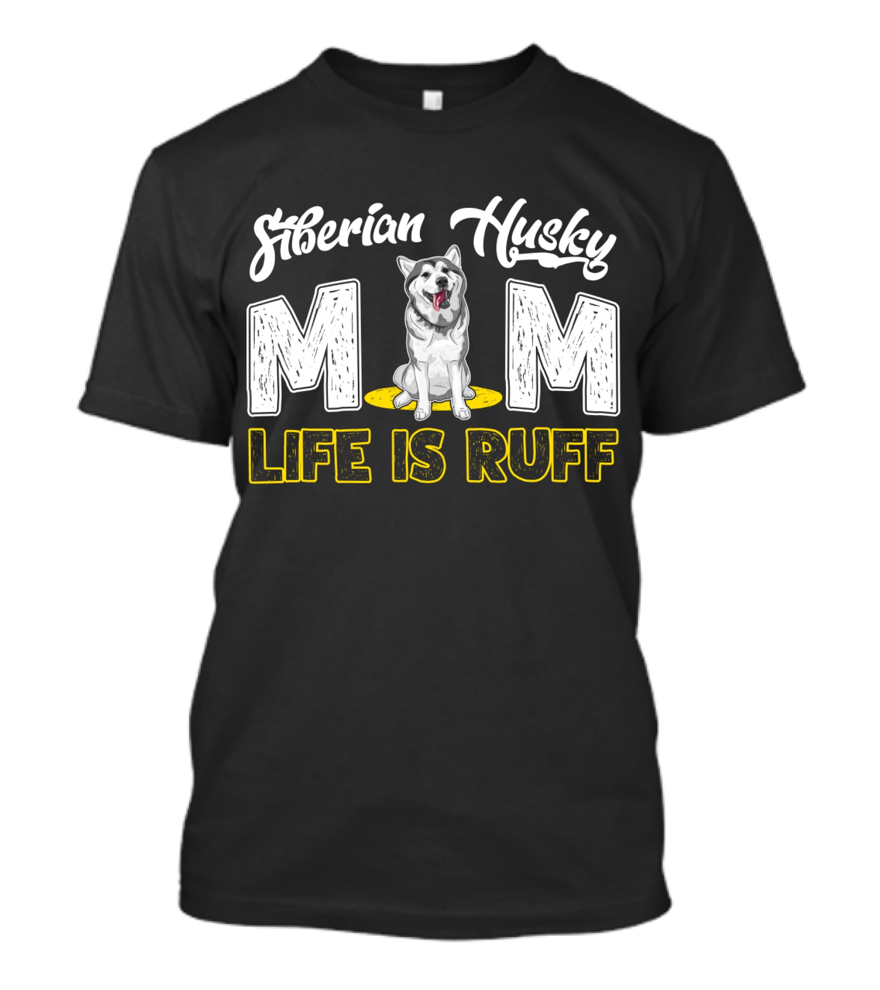 Siberian Husky Mom Life Is Ruff Dog Mom Pawprints T-Shirt