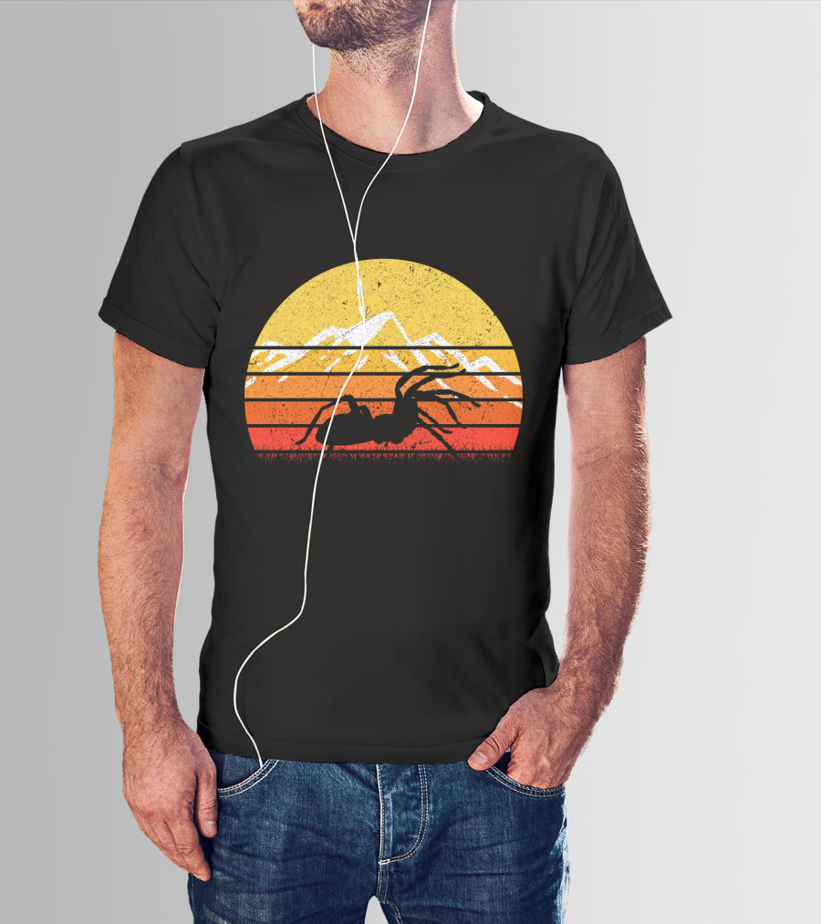 Retro Vintage Tarantula Mountain Sunset T-Shirt
