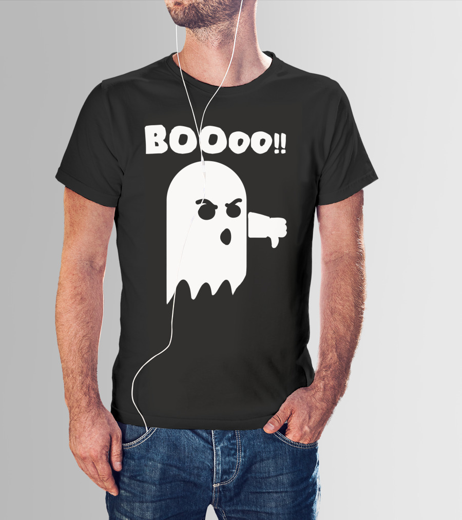 Funny Halloween Ghost BOOoo Thumbs Down T-Shirt