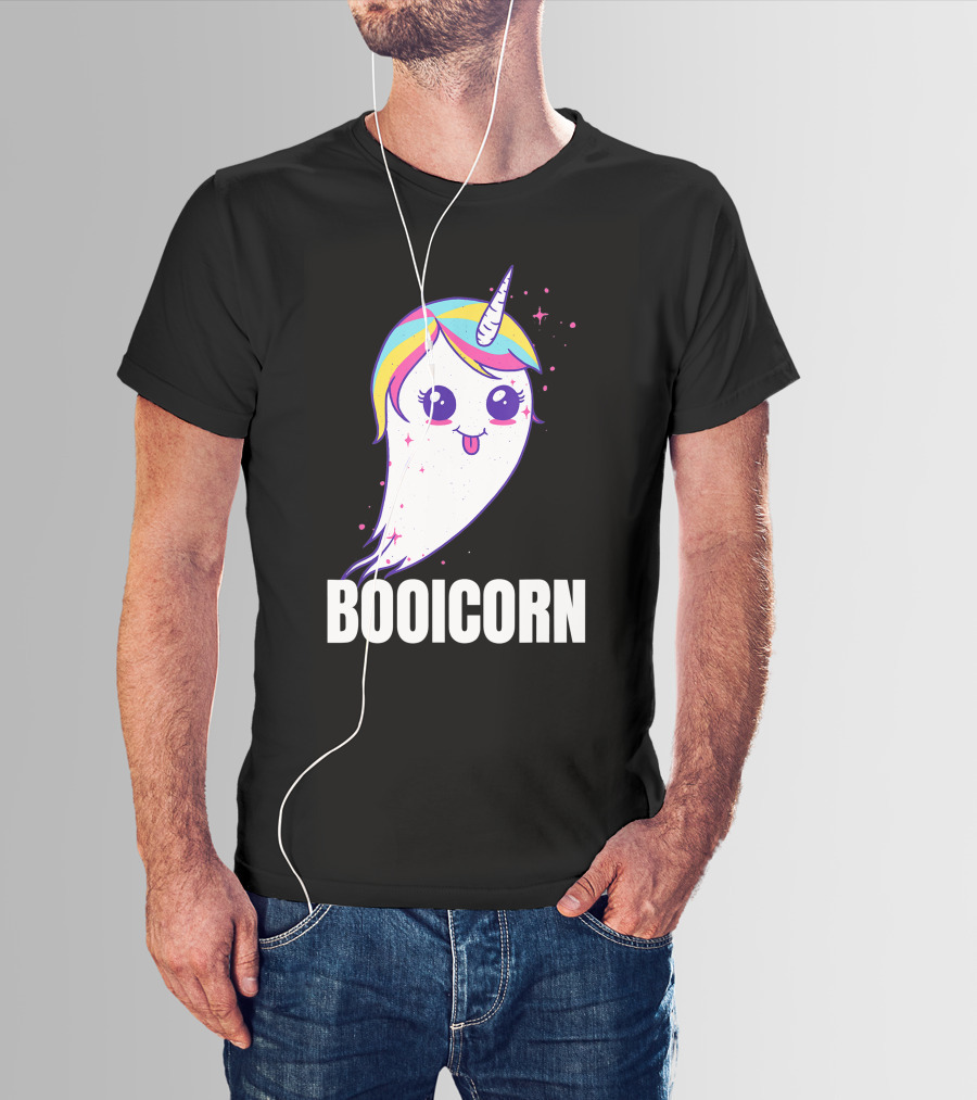 Booicorn Cute Ghost Unicorn Girls Clothes T-Shirt
