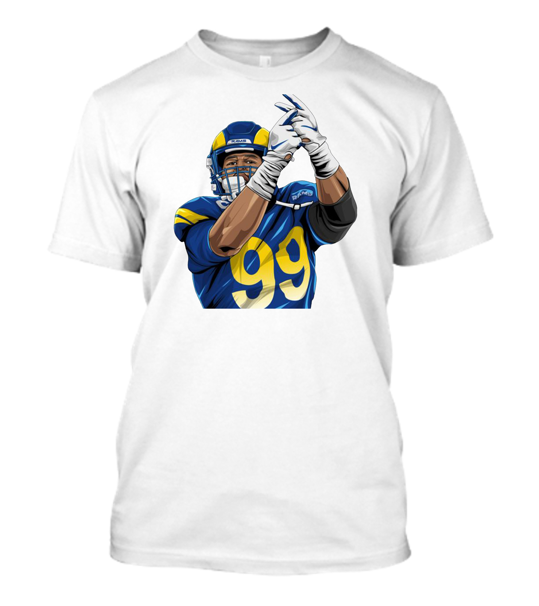 Aaron Donald Rams 99 Football Action Pose T-Shirt