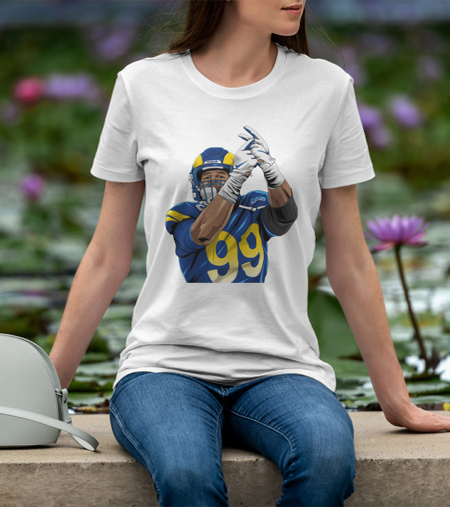 Aaron Donald Rams 99 Football Action Pose T-Shirt