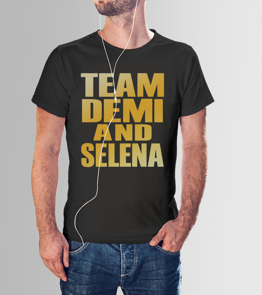 Team Demi And Selena Bold Gold Text T-Shirt