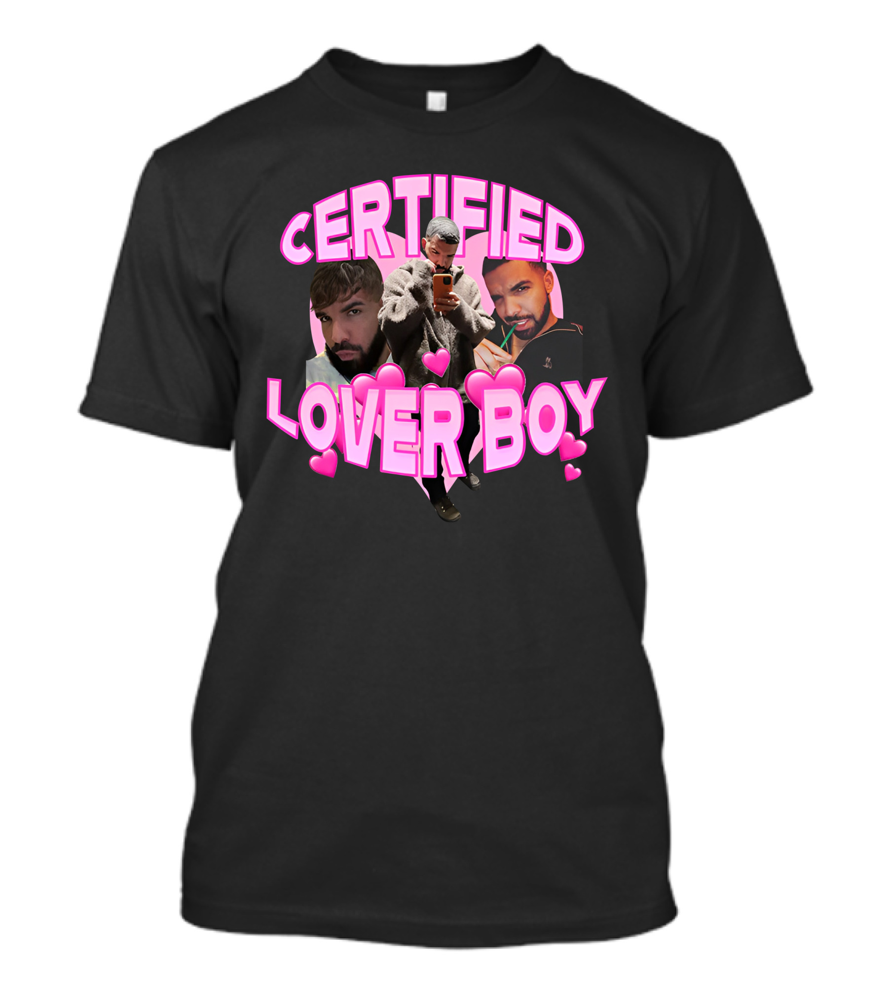 Certified Lover Boy Sad Street Style With Heart Motifs T-Shirt