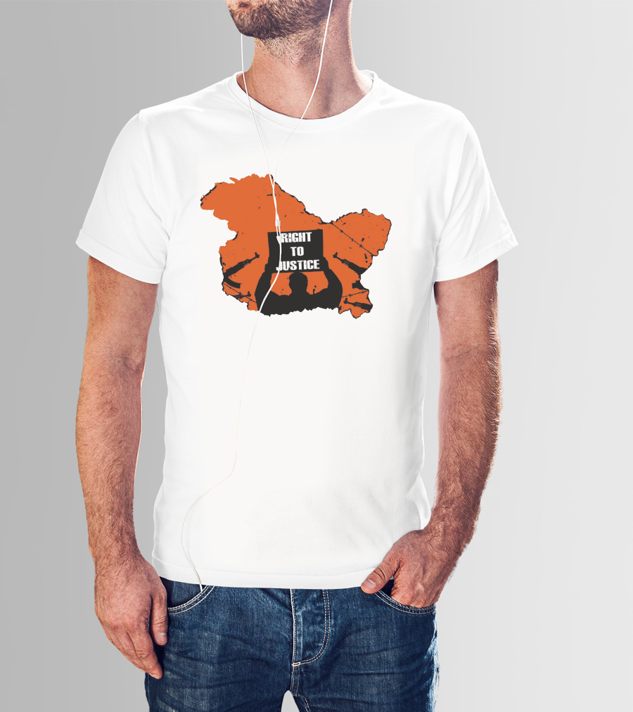 Right To Justice Protest Silhouette Inside Orange Map Shape T-Shirt