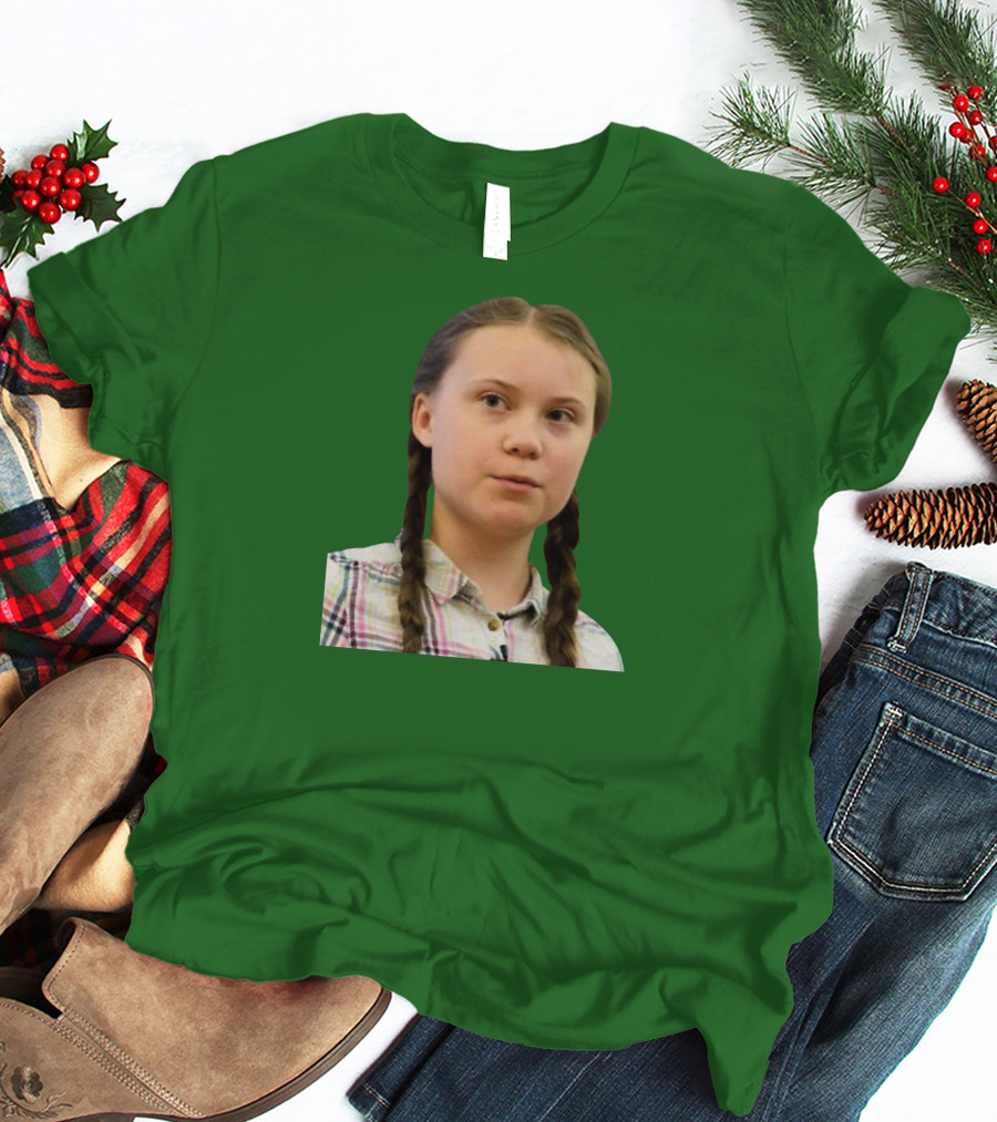 Greta’s Face Green Background T-Shirt