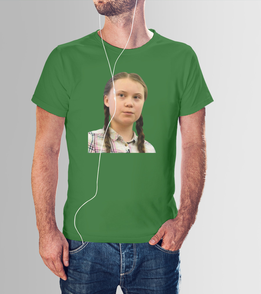 Greta’s Face Green Background T-Shirt