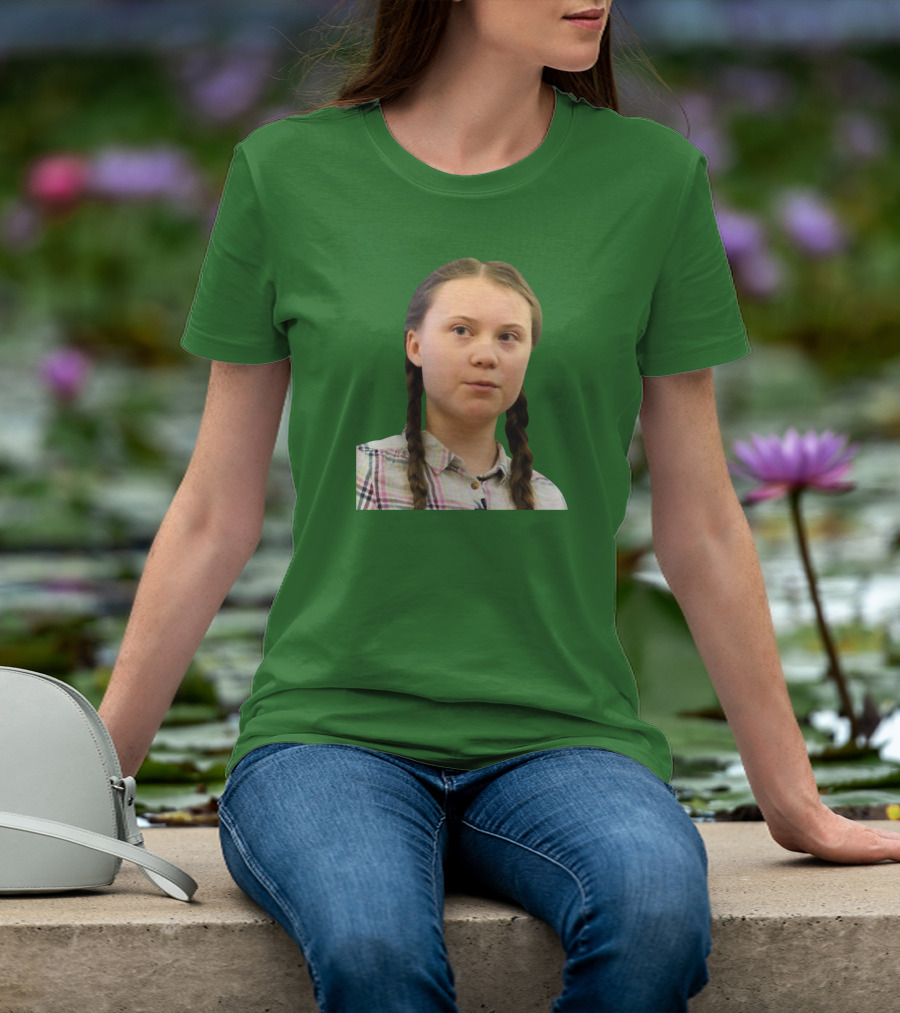 Greta’s Face Green Background T-Shirt