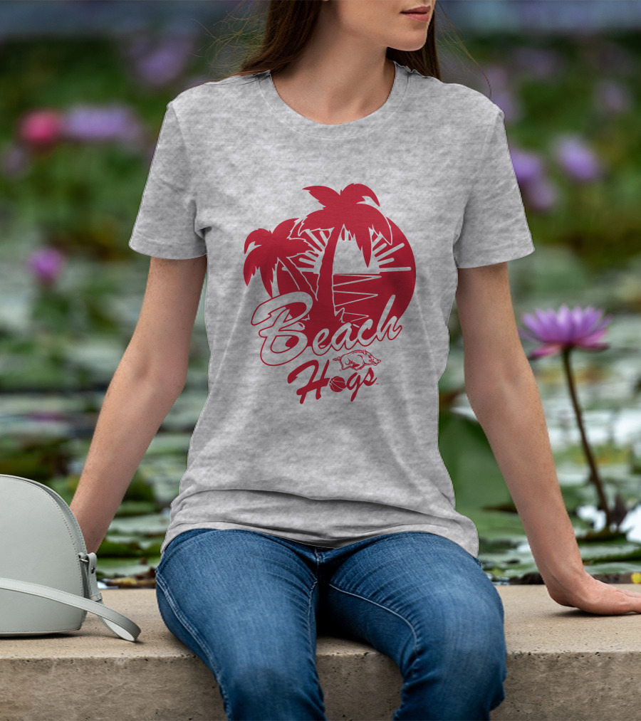 Tampa Bound Beach Hogs Pig Logo Palms And Sunset T-Shirt