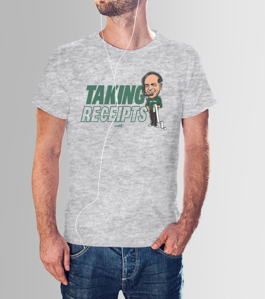 Taking Receipts New York Football Fans Sack Studios T-Shirt