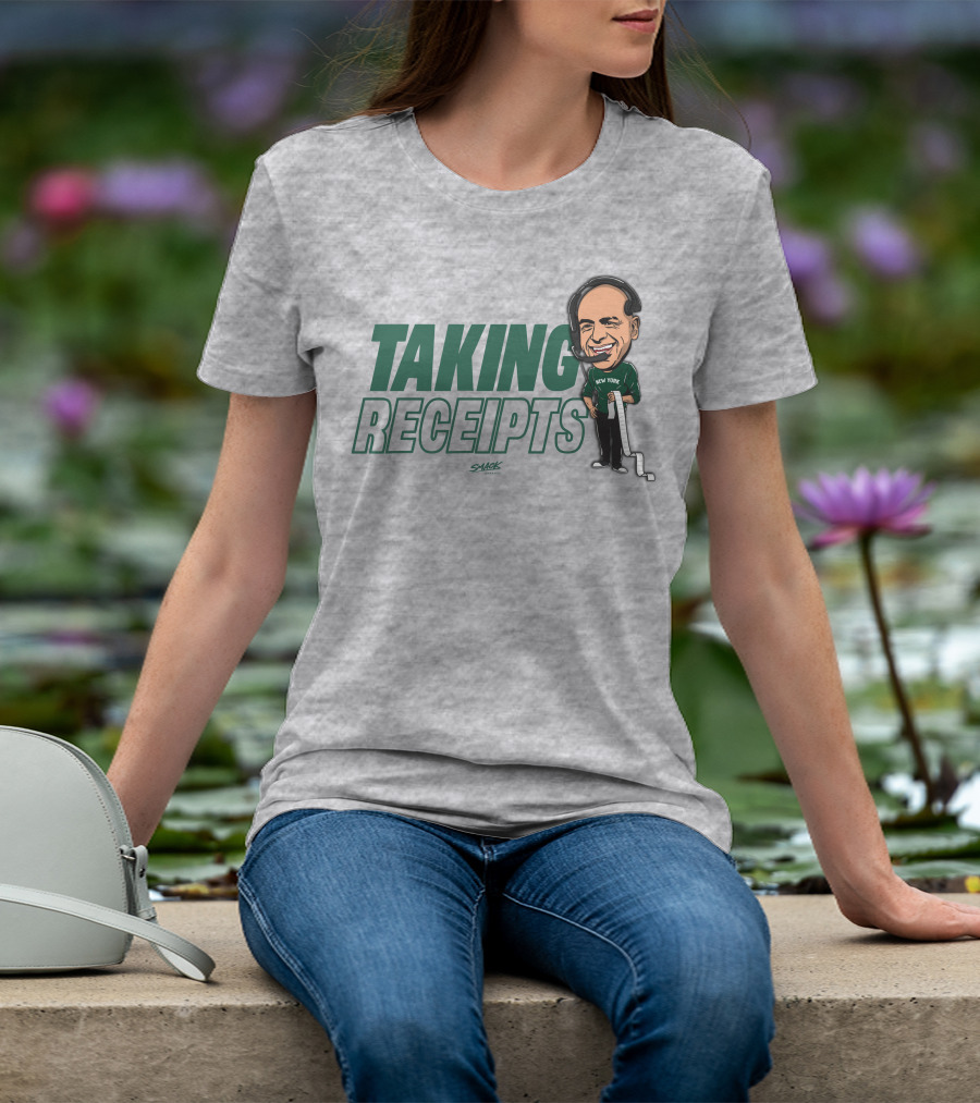 Taking Receipts New York Football Fans Sack Studios T-Shirt