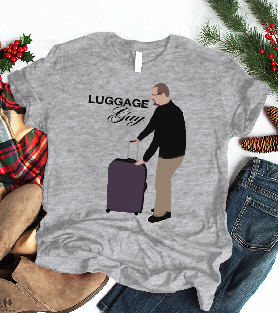 Luggage Guy Barstool Icon With Rolling Suitcase T-Shirt