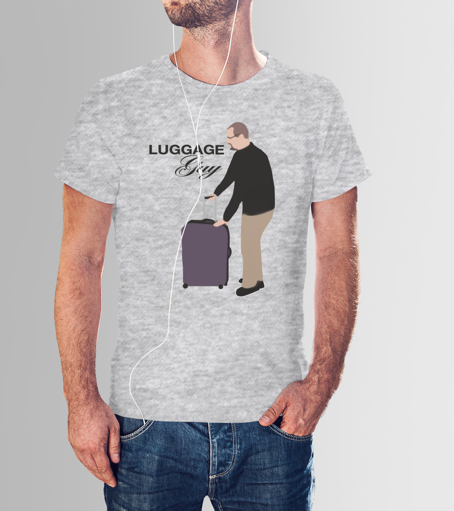 Luggage Guy Barstool Icon With Rolling Suitcase T-Shirt